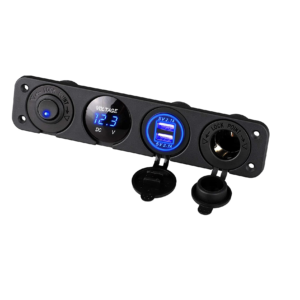 On/off paneeli, USB-paikka, jännitenäyttö & tupakansytytinpistoke